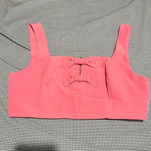 Barbie Bubblegum Pink Cropped top with Bows NWT